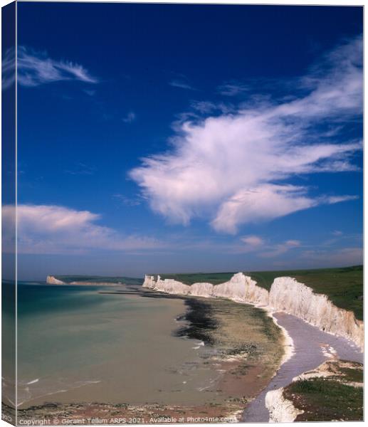 Seven Sisters from Birling Gap, East Sussex, England, UK Canvas Print by Geraint Tellem ARPS