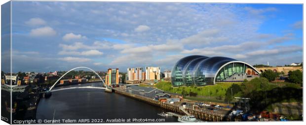 Gateshead Millennium Bridge and The Sage, Newcastle-upon-Tyne, England, UK Canvas Print by Geraint Tellem ARPS