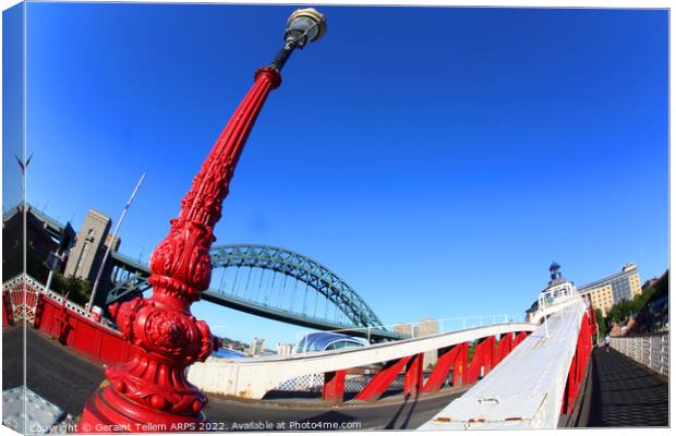Swing Bridge, and Tyne Bridge, Newcastle Upon Tyne, England, UK Canvas Print by Geraint Tellem ARPS