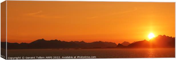 Midnight sun off coast of northern Norway Canvas Print by Geraint Tellem ARPS