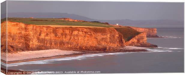 Looking towards Nash Point from Southerndown, Glamorgan Heritage Coast, South Wales, UK Canvas Print by Geraint Tellem ARPS