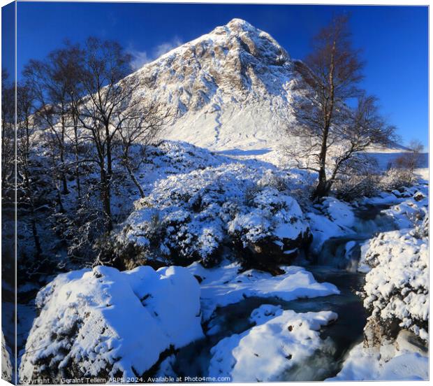 Buachaille Etive Mor in winter, Rannoch Moor, Highland, Scotland, UK Canvas Print by Geraint Tellem ARPS
