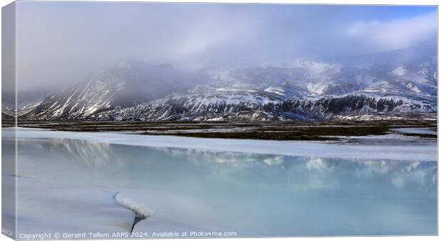 Mountains near Jokulsarlon Glacier Lagoon, southern Iceland Canvas Print by Geraint Tellem ARPS