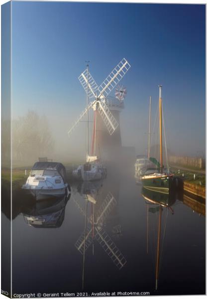 Horsey Mill, Norfolk Broads, England, UK Canvas Print by Geraint Tellem ARPS