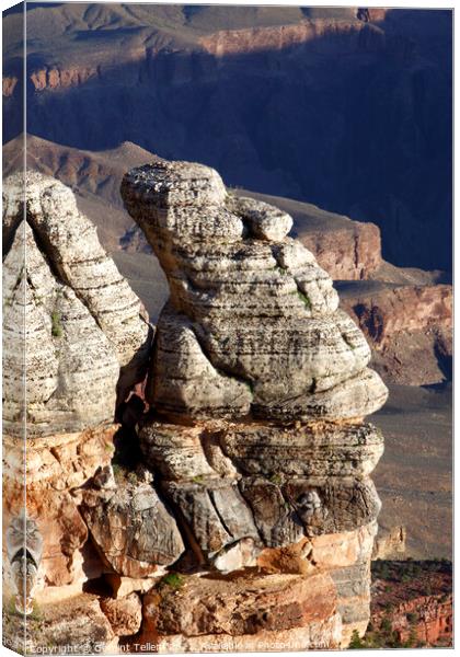 Rock formation near Mather Point, south rim, Grand Canyon, Arizona, USA Canvas Print by Geraint Tellem ARPS