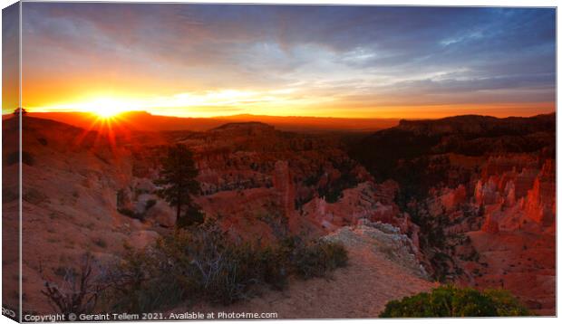 Summer sunrise over Bryce Canyon, Utah, USA Canvas Print by Geraint Tellem ARPS