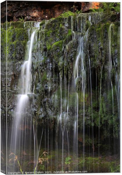 Sgwd Isaf Clun Gwyn waterfall, Ystradfellte, Brecon Beacons Wales Canvas Print by Geraint Tellem ARPS