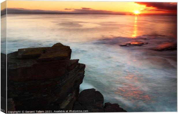 Midsummer sunset from Kame of Hoy, Hoy,  Orkney Islands Canvas Print by Geraint Tellem ARPS