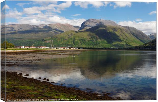 Ben Nevis and Fort William from Corpach, Scotland, UK Canvas Print by Geraint Tellem ARPS