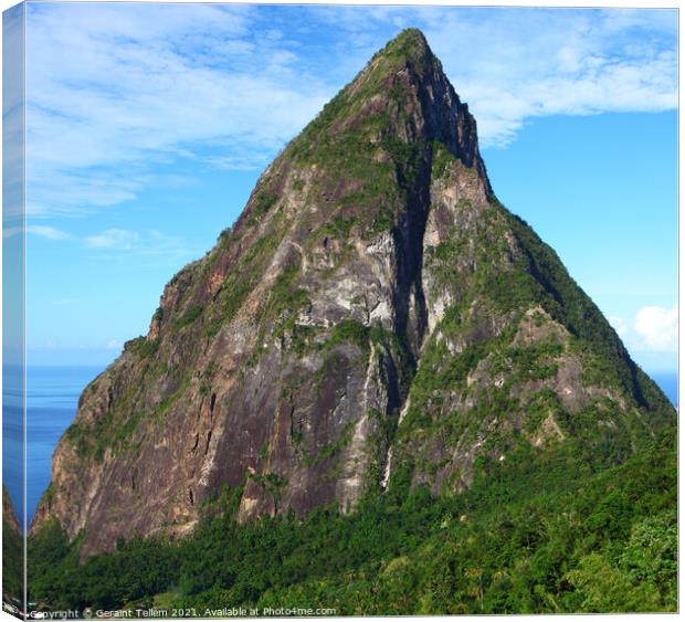 Petit Piton from the Ladera Resort, near Soufriere, St Lucia, Caribbean Canvas Print by Geraint Tellem ARPS