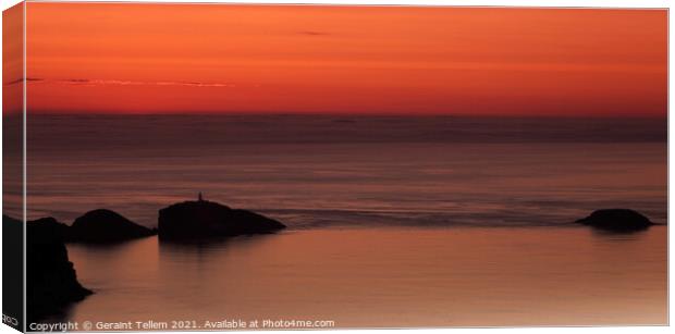 Muckle Flugga island at sunset, Unst, Shetland, Scotland Canvas Print by Geraint Tellem ARPS