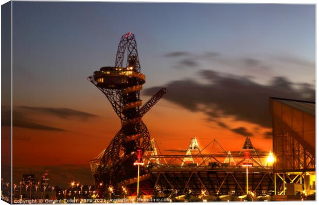 Arcelor Mital Orbit sculpture and Olympic Stadium, London, UK Canvas Print by Geraint Tellem ARPS