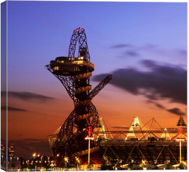 Arcelor Mital Orbit sculpture and Olympic Stadium, London, UK Canvas Print by Geraint Tellem ARPS