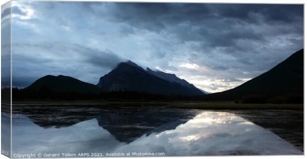 Mount Rundle and Vermillion Lakes, Banff, Alberta, Canada Canvas Print by Geraint Tellem ARPS