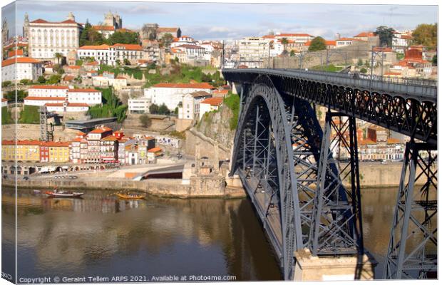 Ponte D. Luis Bridge, Porto, Portugal Canvas Print by Geraint Tellem ARPS