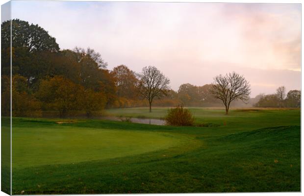 Misty Green Broome Manor Golf Course Canvas Print by Reidy's Photos