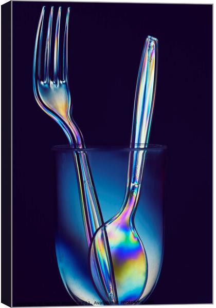 Blue Background Light Refraction Canvas Print by Reidy's Photos