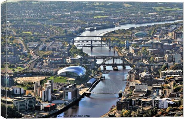 The bridges of the River Tyne. Canvas Print by mick vardy