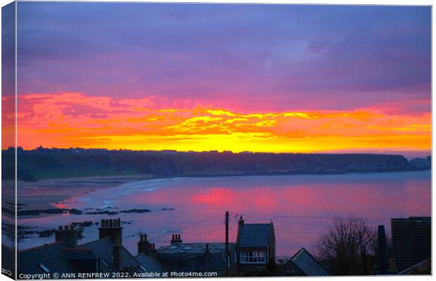 Sunset over Cullen Bay Canvas Print by ANN RENFREW