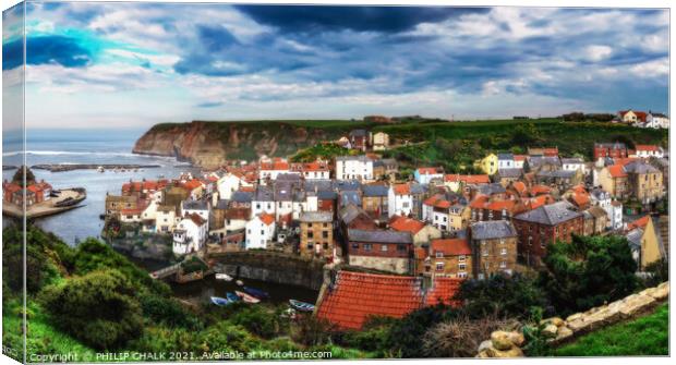 Staithes panorama 534  Canvas Print by PHILIP CHALK