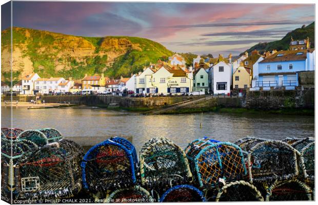 Late summers evening at Staithes 549 Canvas Print by PHILIP CHALK