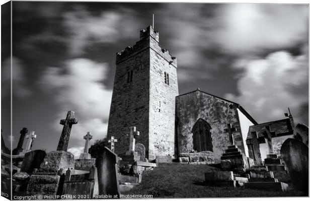 Others St Trillio's church Rhos on sea north wales 623  Canvas Print by PHILIP CHALK