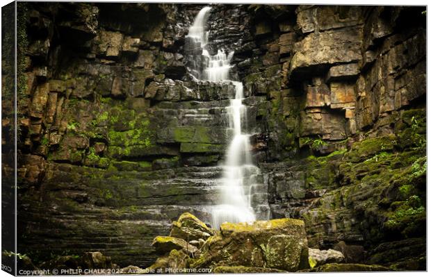 A large waterfall near Askrigg 720 Canvas Print by PHILIP CHALK