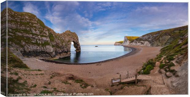 Durdle door on the Dorset coast 741 Canvas Print by PHILIP CHALK