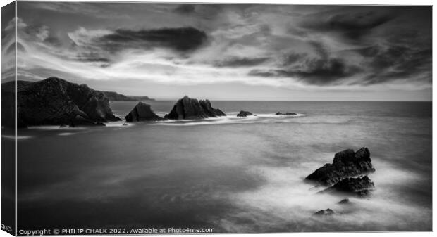 Storm brewing at Hartland quay 755  Canvas Print by PHILIP CHALK