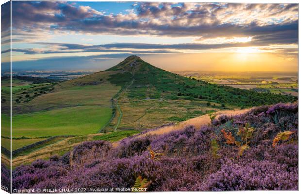 Majestic Sunset Over Roseberry Topping Canvas Print by PHILIP CHALK