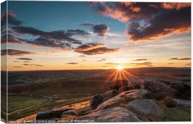 Sunset in the Peak district 767 Canvas Print by PHILIP CHALK