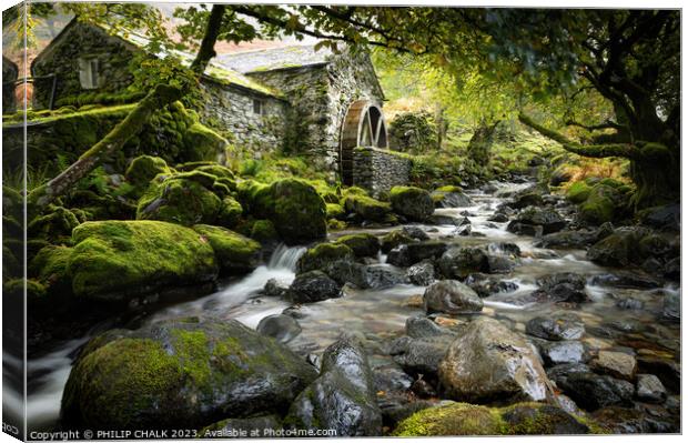 Borrowdale mill in the lake district 874 Canvas Print by PHILIP CHALK