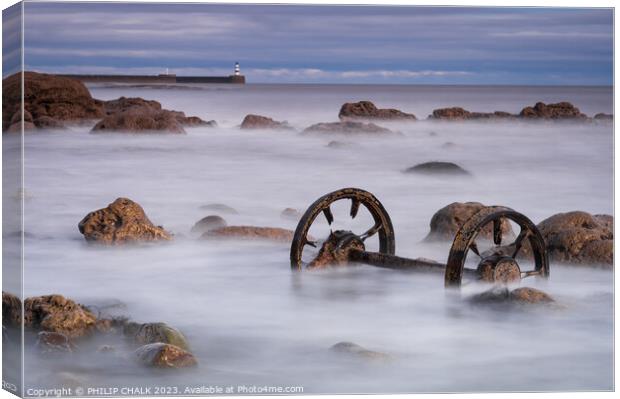 Rusty Relics on Seaham Beach 882 Canvas Print by PHILIP CHALK