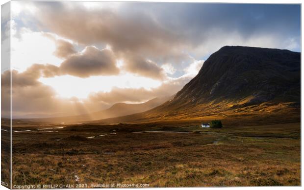 Day dawning over Rannoch moor 962 Canvas Print by PHILIP CHALK