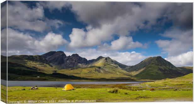 Yellow tent on the Isle of Skye 34 Canvas Print by PHILIP CHALK