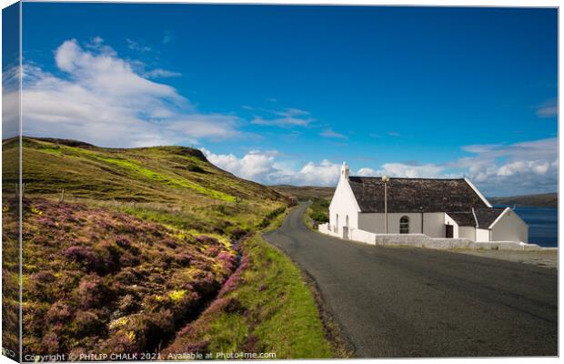 White house on the Isle Of Skye 44 Canvas Print by PHILIP CHALK