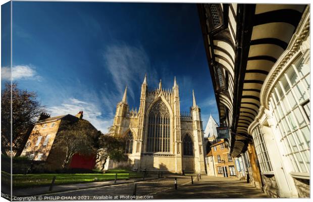 York Minster on a sunny day 58 Canvas Print by PHILIP CHALK