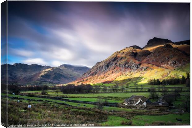 Side house cottage in the Langdale valleys of Cumb Canvas Print by PHILIP CHALK