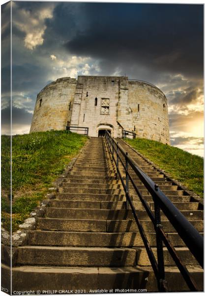 Cliffords tower in York 78 Canvas Print by PHILIP CHALK