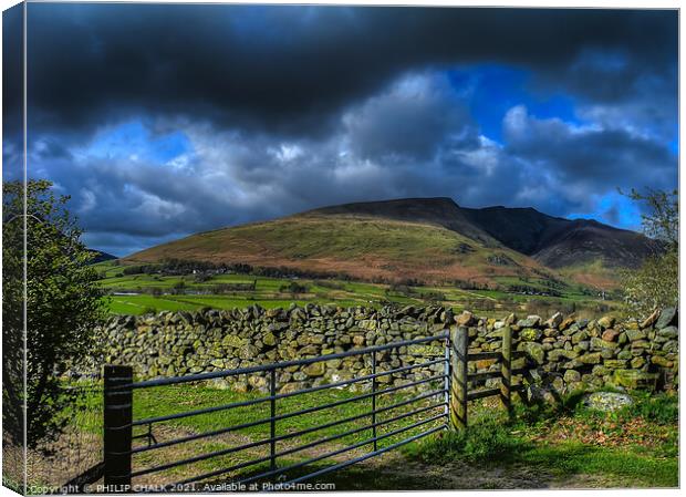 Blencathra mountain in the lake district 86  Canvas Print by PHILIP CHALK
