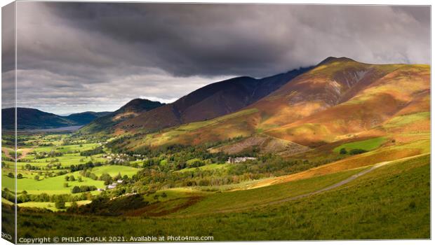 Skiddaw looking from Latrigg fell 99 Canvas Print by PHILIP CHALK