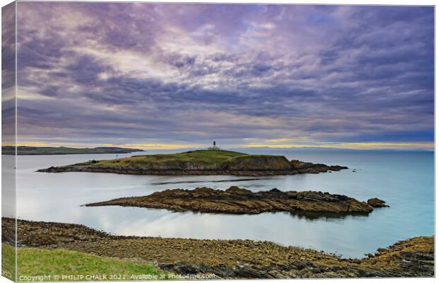 Little Ross island lighthouse west coast of Scotland 101 Canvas Print by PHILIP CHALK