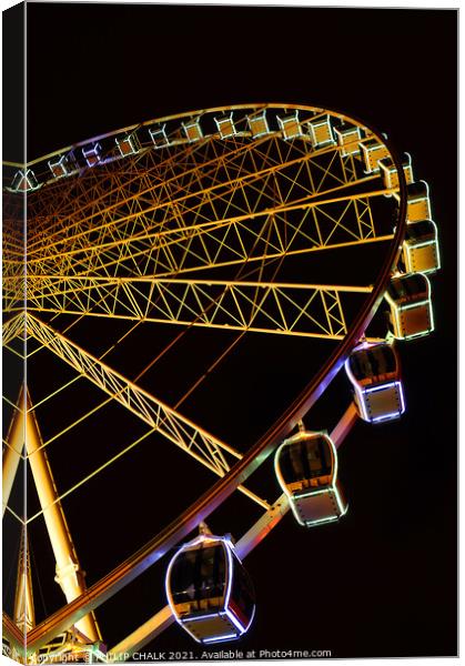 York wheel by night 150 Canvas Print by PHILIP CHALK