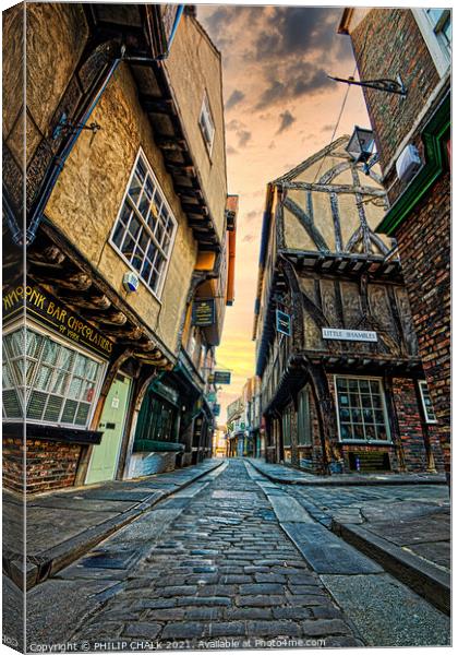 Iconic Shambles street in York 215 Canvas Print by PHILIP CHALK