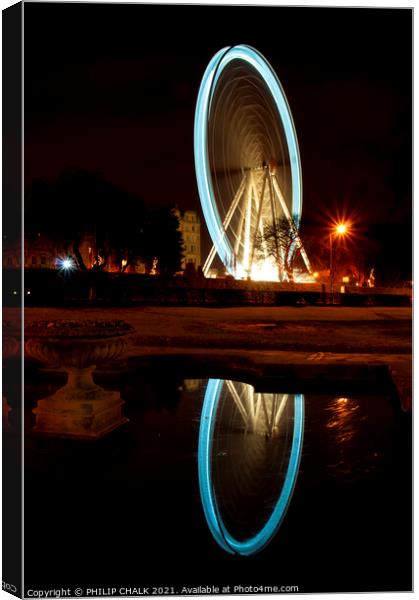 York wheel by night 223  Canvas Print by PHILIP CHALK