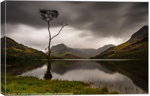 Fleetwith Pike and Buttermere in the lake district 225 Canvas Print by PHILIP CHALK
