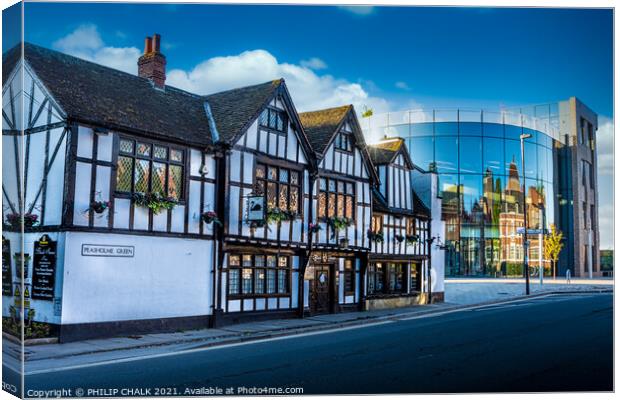 York Black swan pub and the Hiscox building  254 Canvas Print by PHILIP CHALK