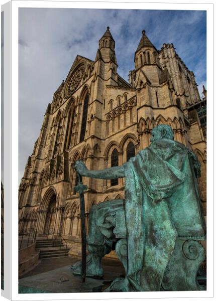 Constantine in front of the York minster 255 Canvas Print by PHILIP CHALK