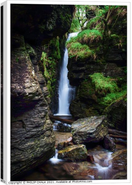 Secret waterfall in the lake district 282 Canvas Print by PHILIP CHALK