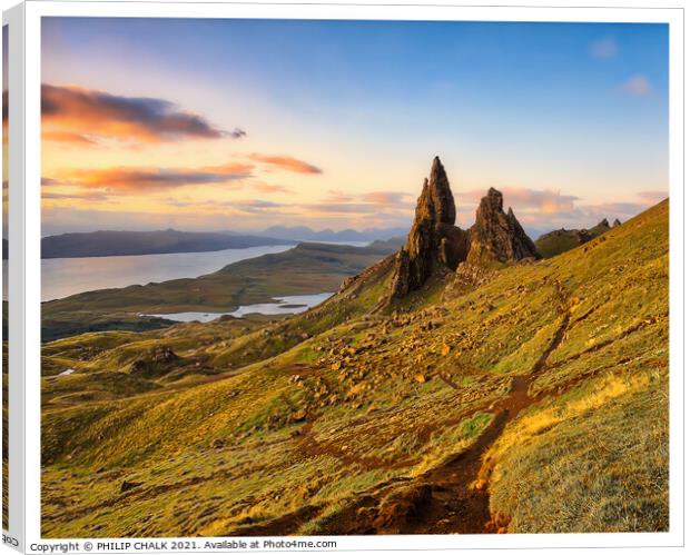 Old man of Storr sunrise 293 Canvas Print by PHILIP CHALK